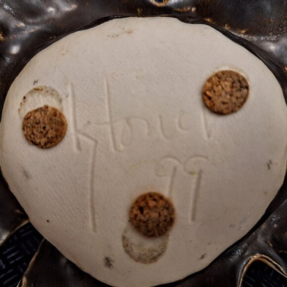 Studio Art Pottery Fall 7" Maple Leaf Shaped Votive Candle Holder - Picture 8 of 8